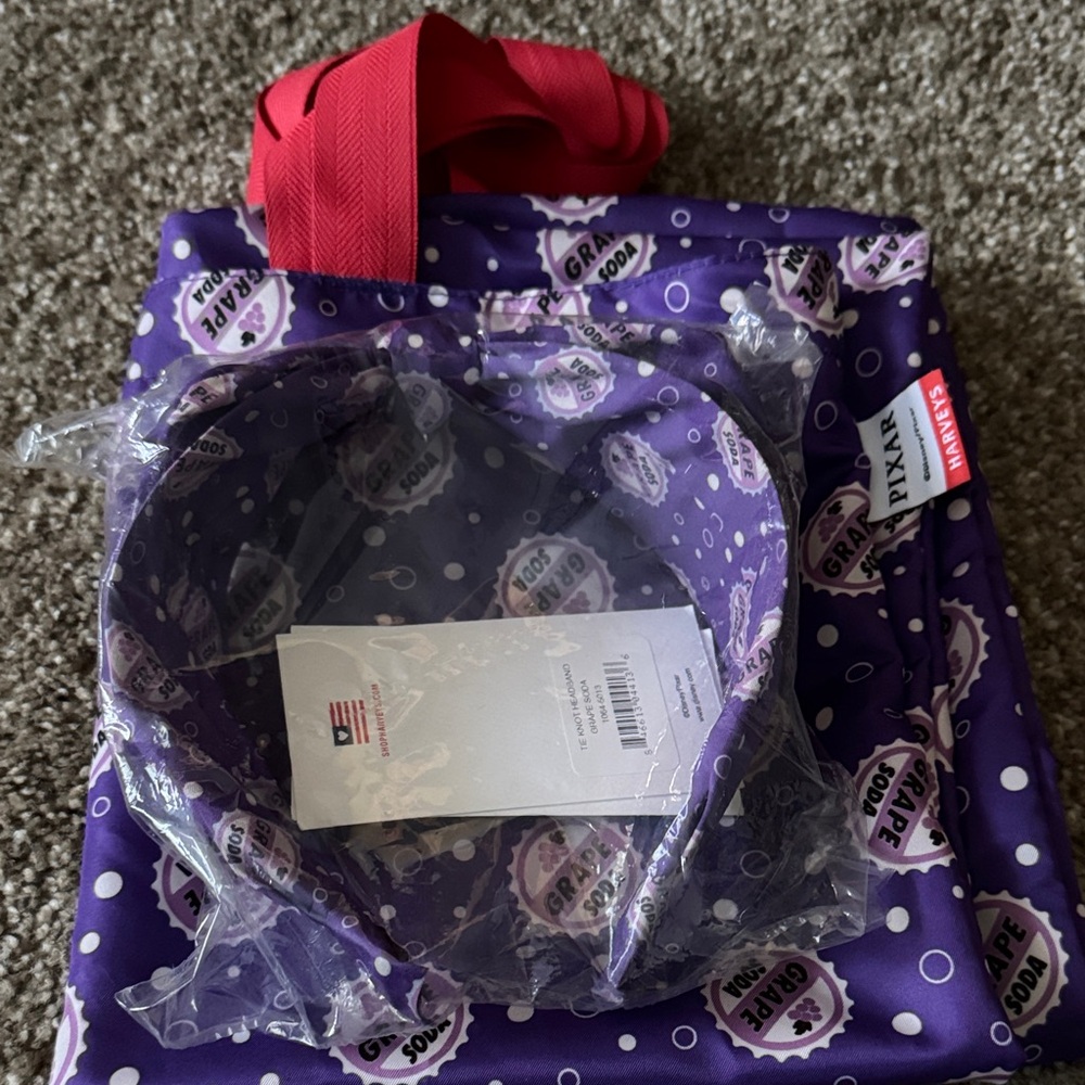 Harveys Purple Tote UP tote and matching headband collaboration w/  Pixar UP